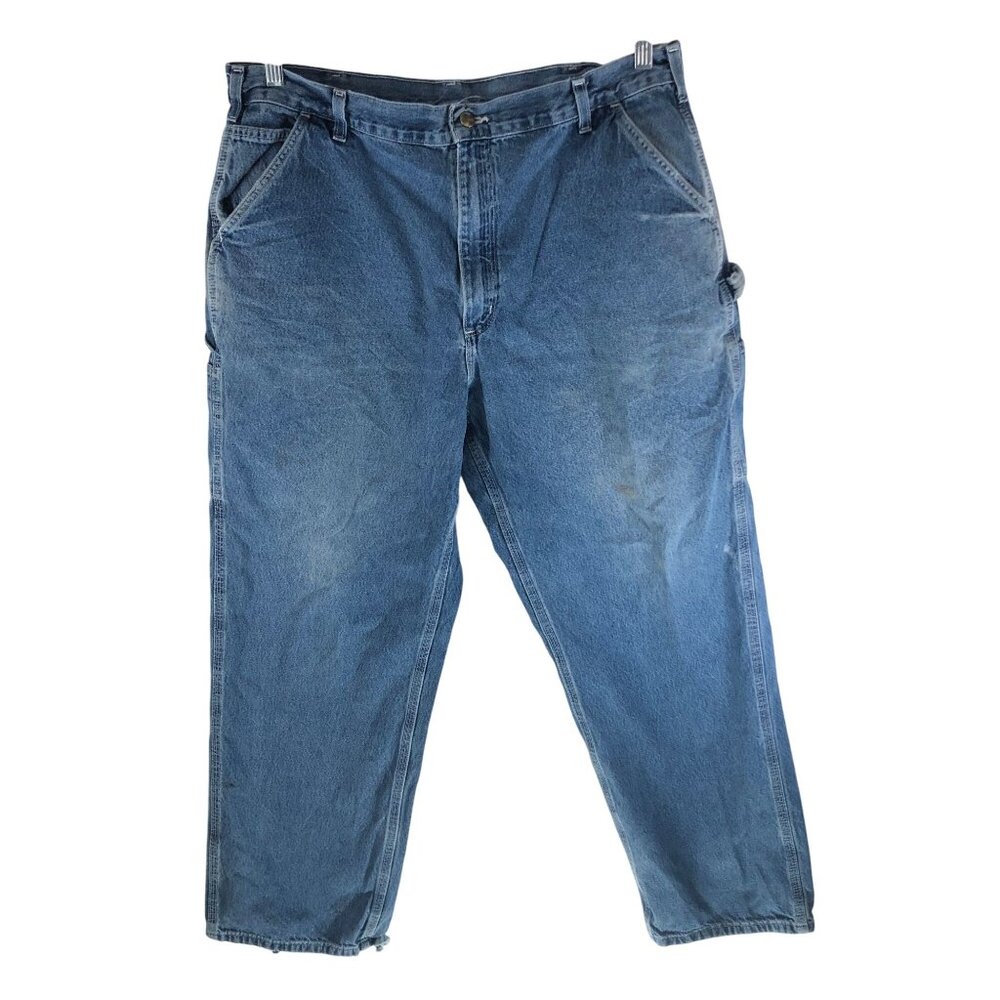 Carhartt Mens Loose Fit Work Dungaree Carpenter Jeans Size 40x32 Measures 38x31